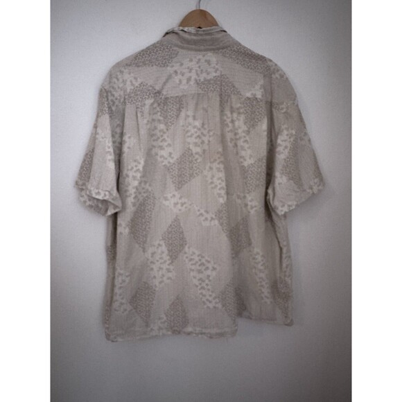Tommy Bahama Island Modern Fit Button Shirt Hawaiian Sz XXL Neutral Beige Print - Picture 4 of 7